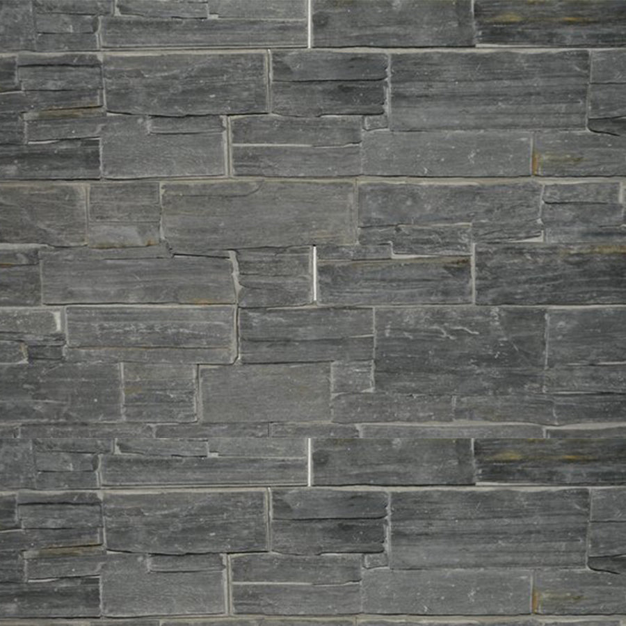 Kinslate Stone - Black Ledgestone Cement Backed