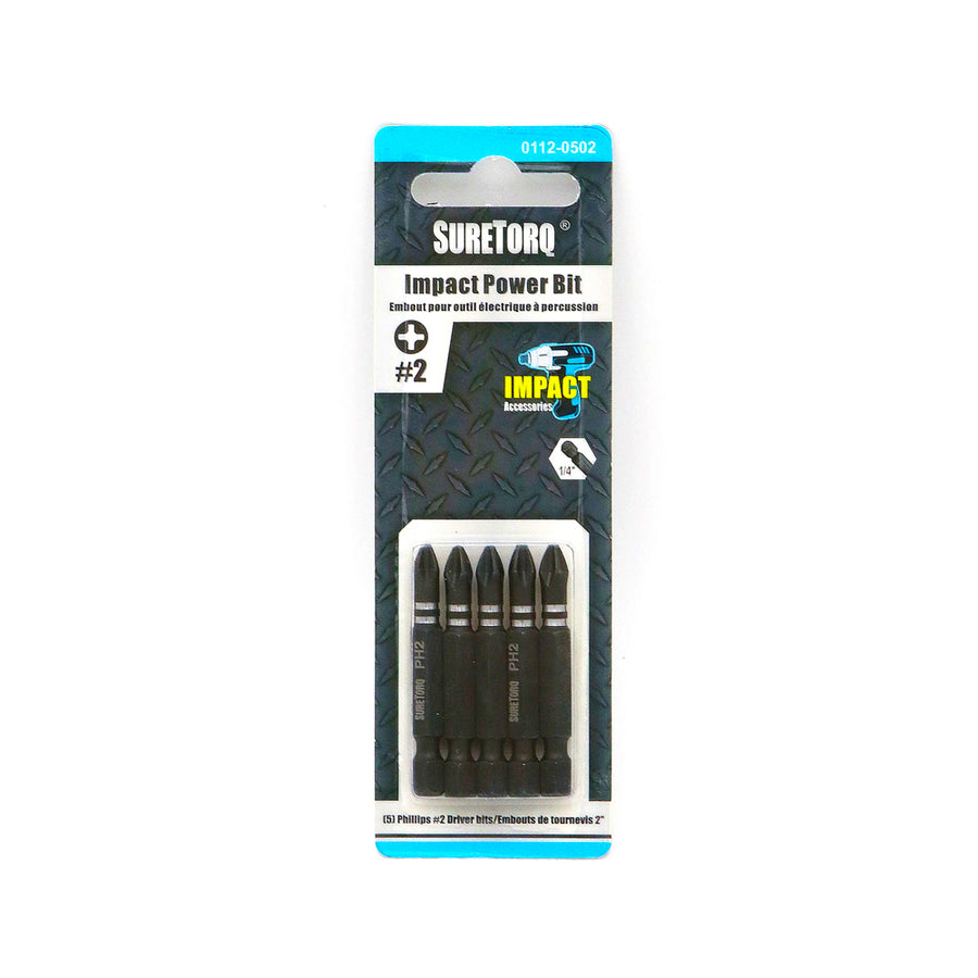 SureTorq Impact Power Bits #2 Card - 5pc