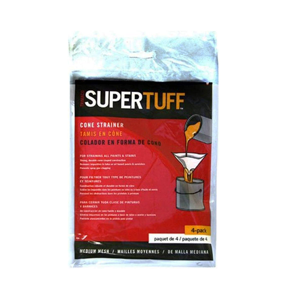 Trimaco SuperTuff Cone Strainer Medium Mesh, 4-Pack