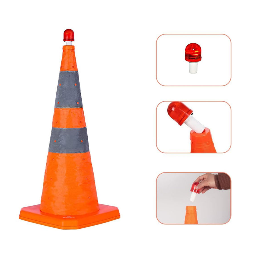 ROK Collapsible Reflective Cone with Light
