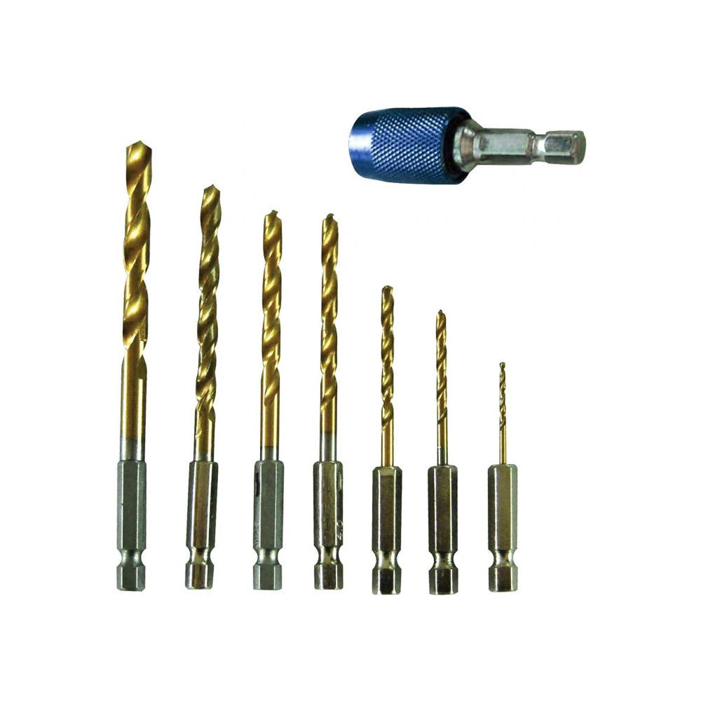 ROK Titanium Drill Bit Set with Quick Change Chuck - 8pc