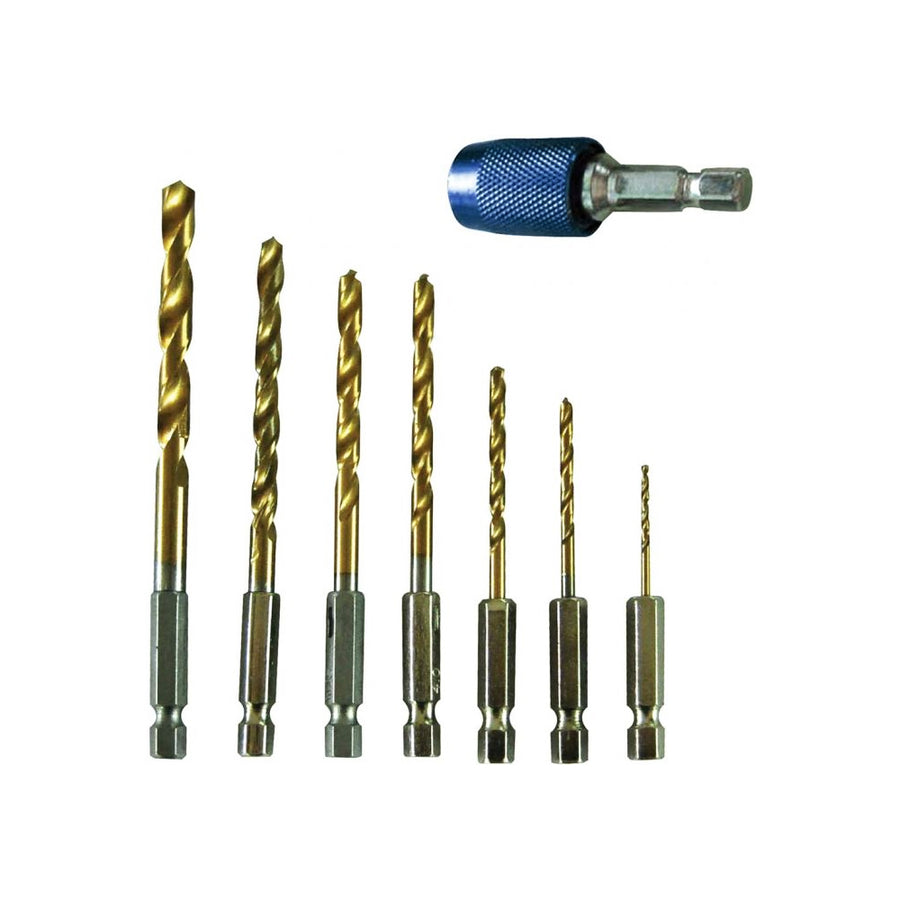 ROK Titanium Drill Bit Set with Quick Change Chuck - 8pc