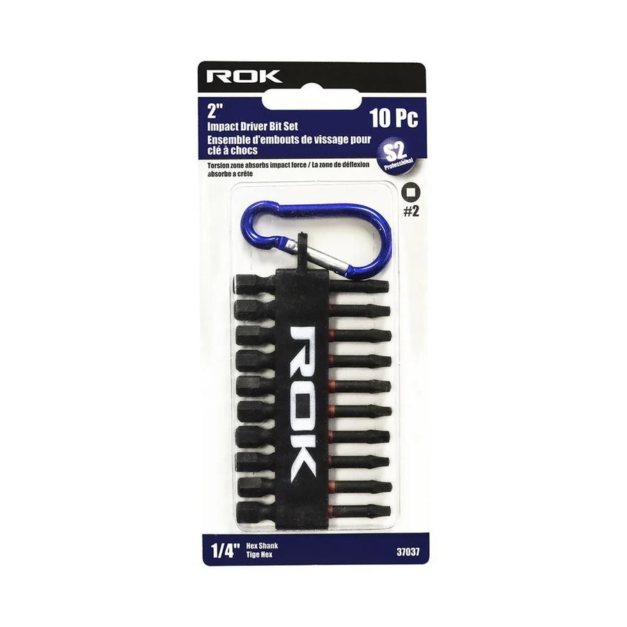 ROK 2inch Impact Driver Bit Set #2 Square - 10-piece