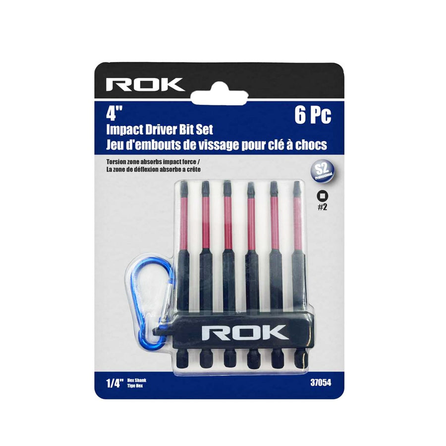 ROK 4inc Impact Driver Bit Set #2 Square - 6 Pieces