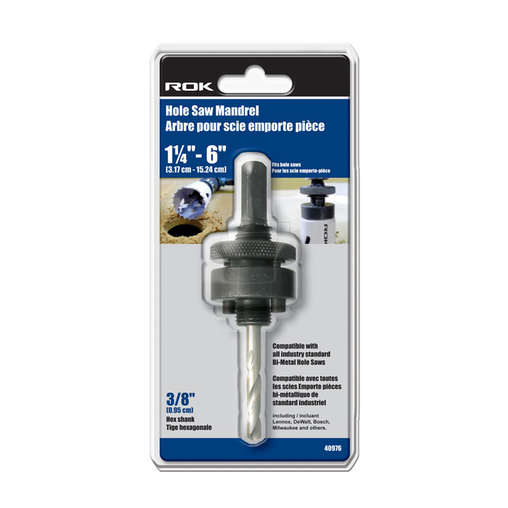 ROK Hole Saw Mandrel 3/8" Hex
