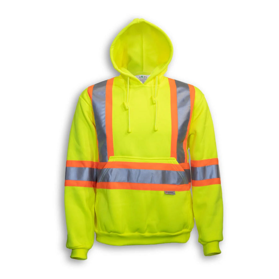 Big K Men's Hi-Vis 100% Polyester Hoodie - LIME