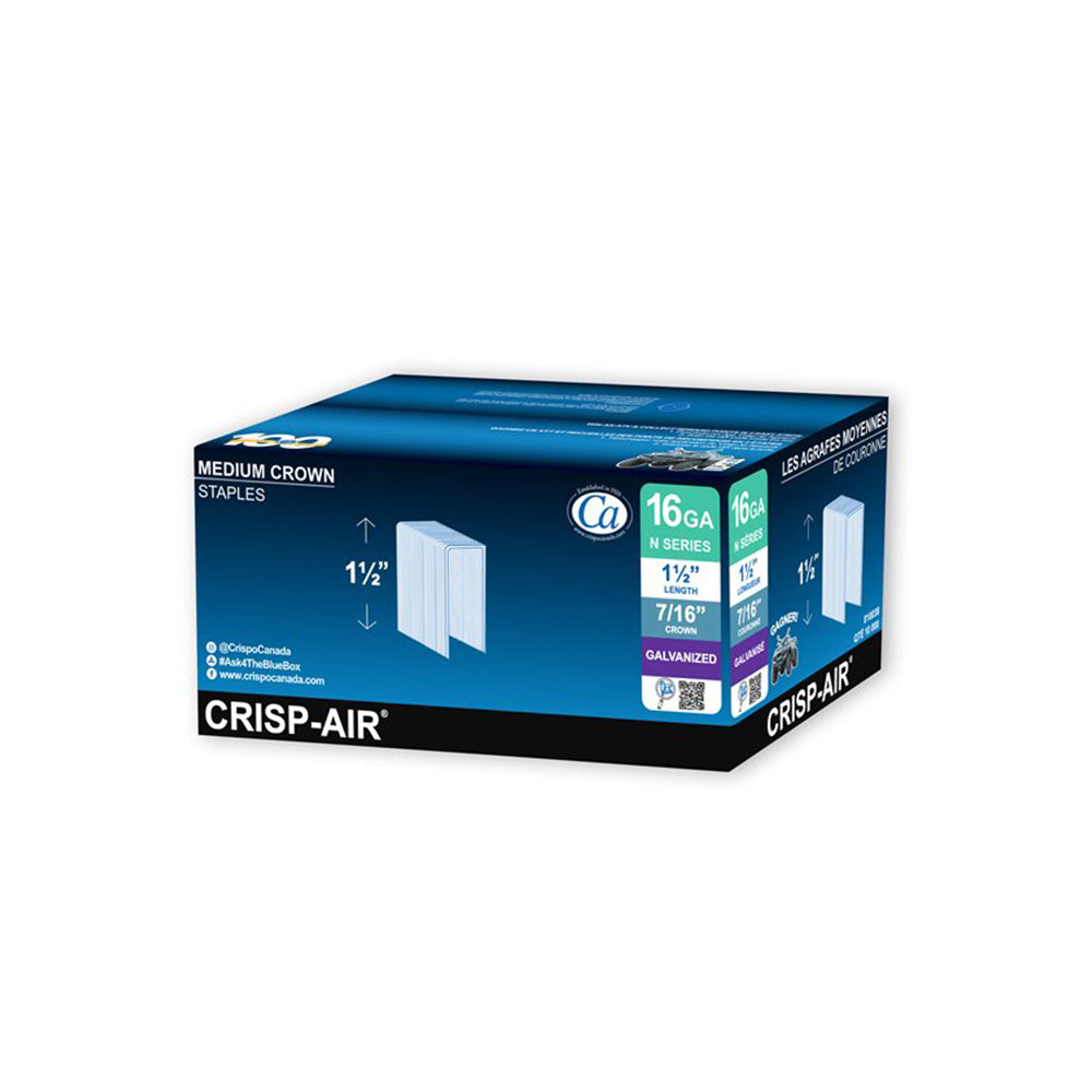 Crisp-Air 16-Gauge 1 1/2in Collated Finish Staples 10,000/pk