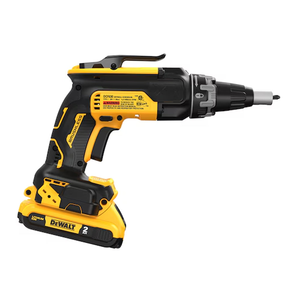 DeWalt DCF630D2 20V MAX* XR® Brushless Drywall Screwgun Kit (2.0Ah)