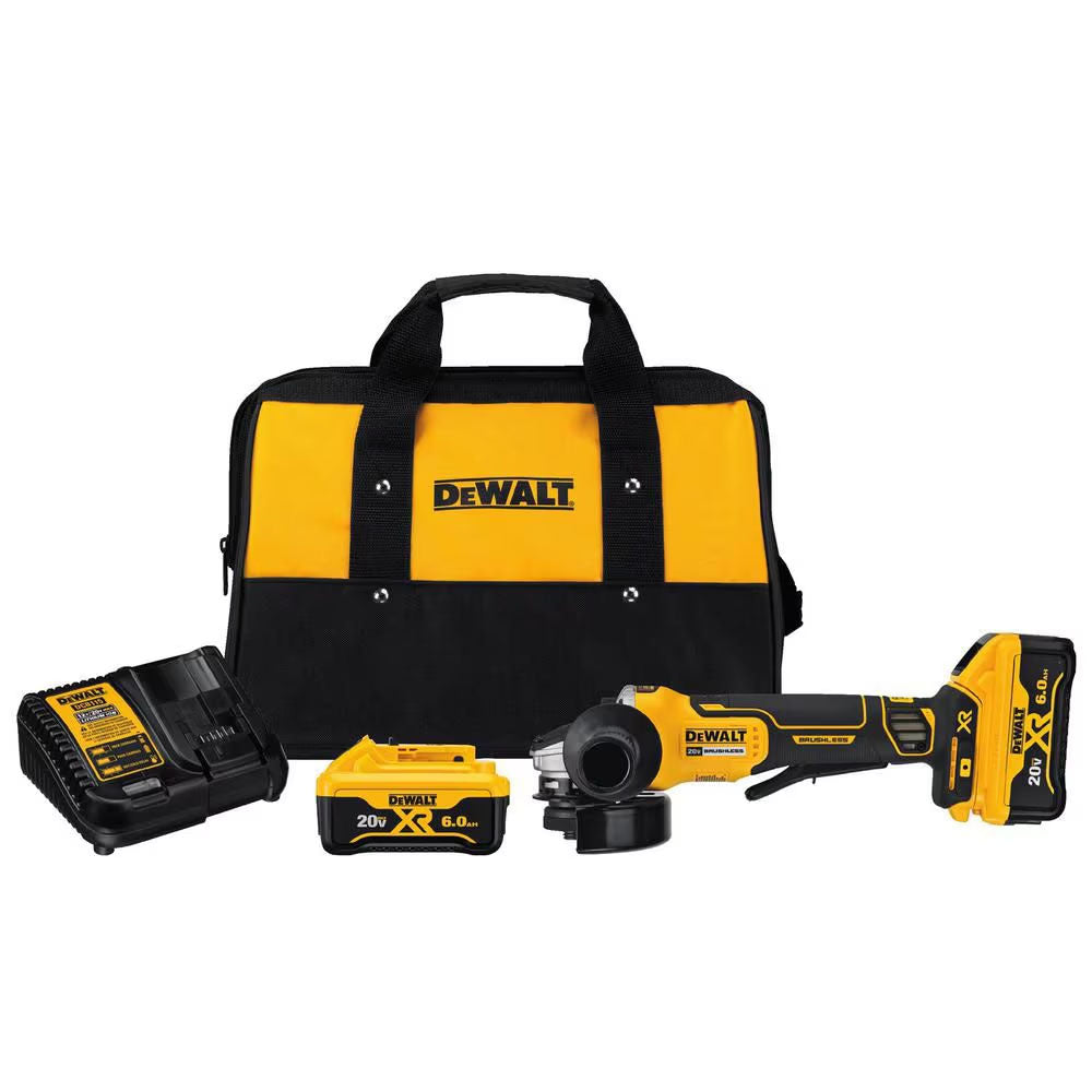 DeWALT 20V MAX XR Lithium-Ion Cordless Brushless 4-1/2-inch Paddle Switch Small Angle Grinder Kit with Kickback Brake Kit (REFURBISHED)