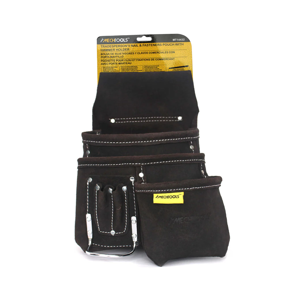 MechTools Tradesperson's Nail & Fastener Pouch with Hammer Holder