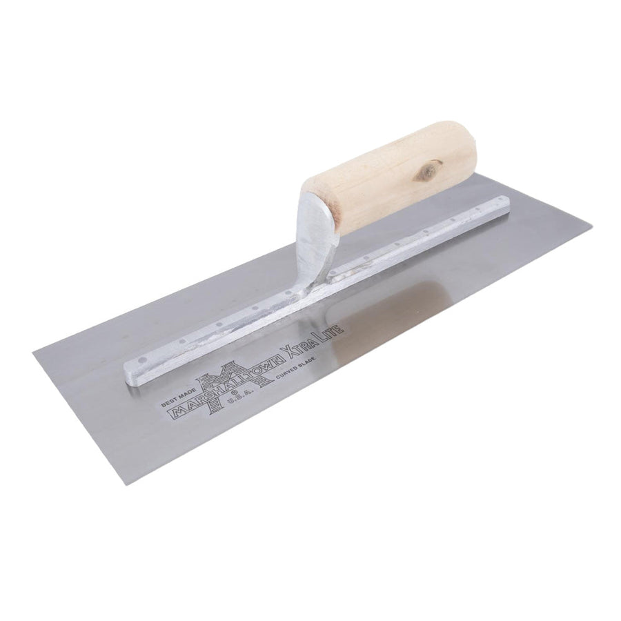 Marshalltown 12A High Carbon Steel Drywall Trowel w/ Straight Wooden Handle