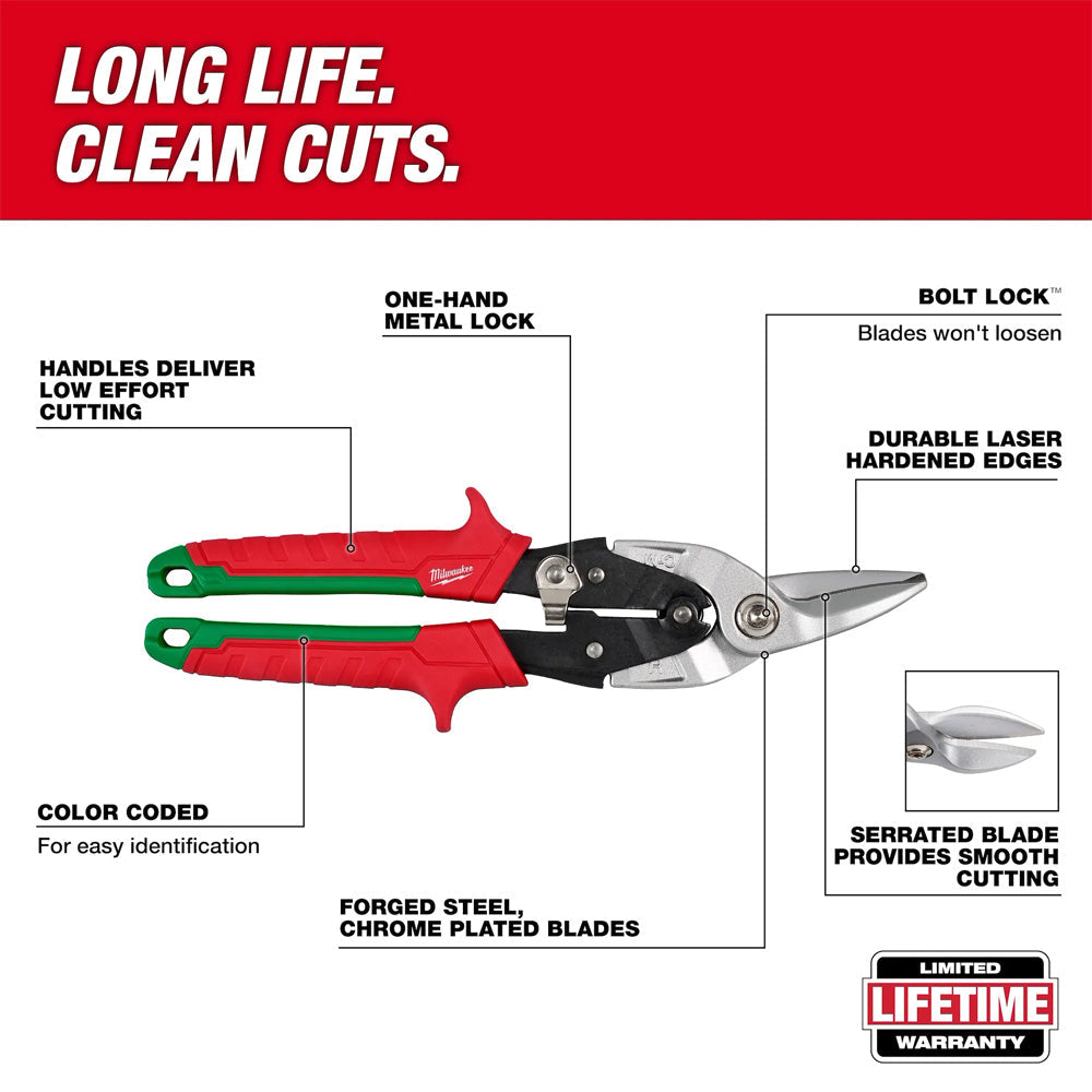 Milwaukee Right Cutting Aviation Snips