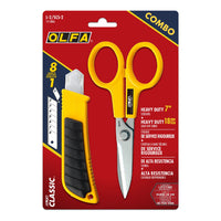 OLFA L-2/SCS-2 Heavy Duty Racket Lock Utility Knife & Scissors Combo