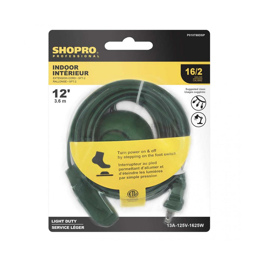 Shopro Indoor Extension Cord With Foot Switch - 12FT 16/2