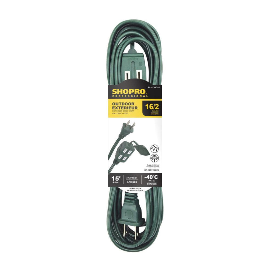 Shopro Outdoor Extension Cord - 15FT 16/2