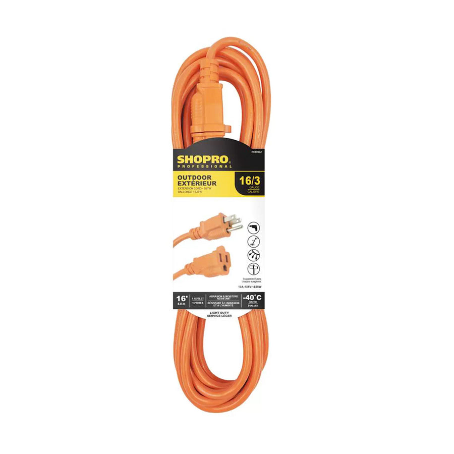 Shopro Outdoor Extension Cord 16/3 16FT