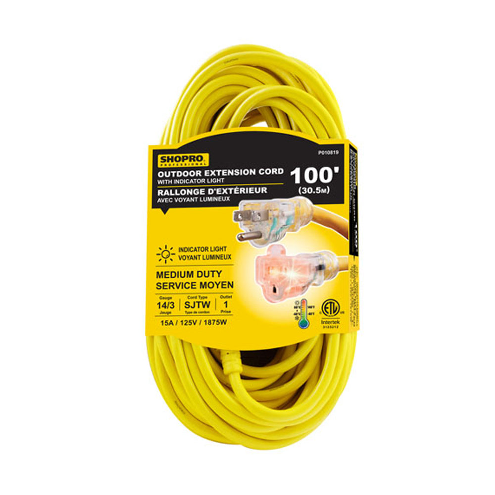 Shopro Extension Cord - 100FT 14/3
