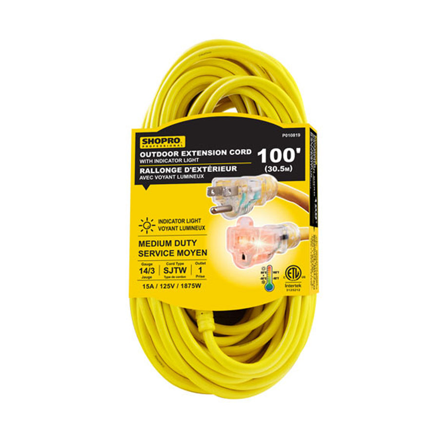 Shopro Extension Cord - 100FT 14/3