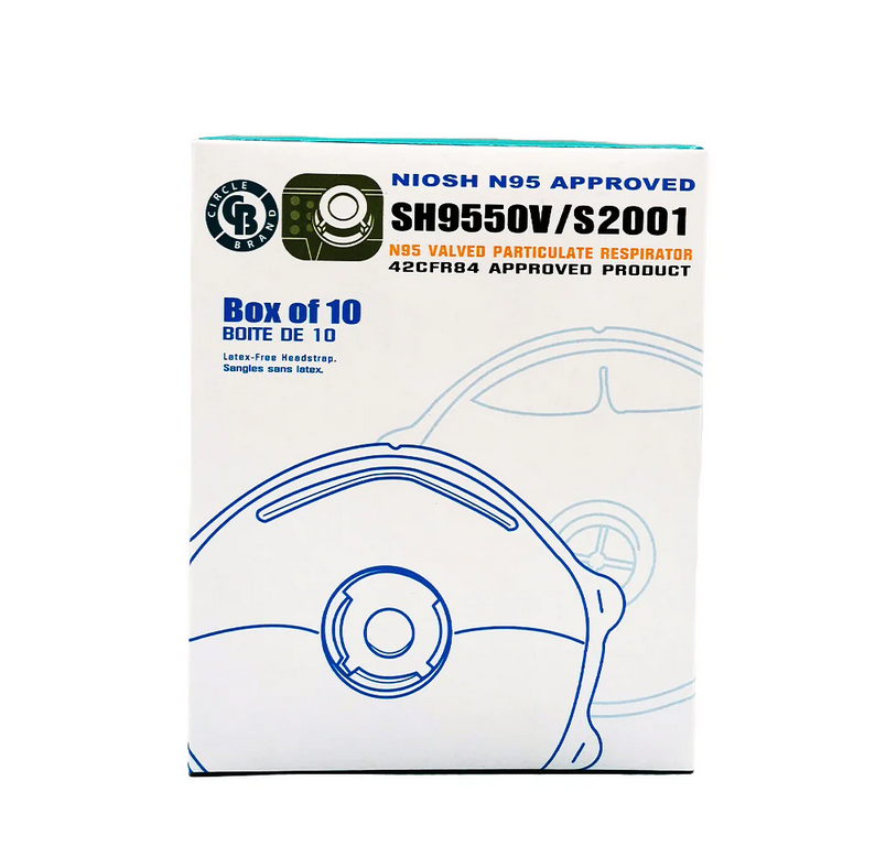 Circle Brand N95 Valved Particulate Respirator Masks (Box of 10)