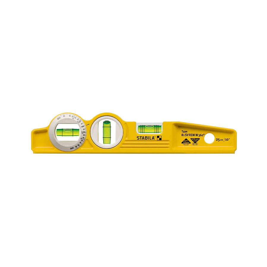 Stabila Die Cast Torpedo Level with Protractor Vial