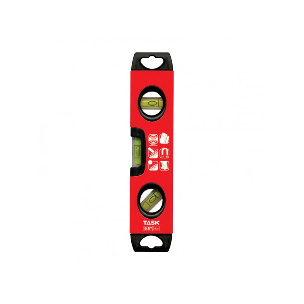 TASK 9.5" Magnetic Aluminum Box Beam Torpedo Level