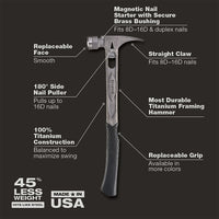 Stiletto 15oz TIBONE™ Curved Titanium Hammer