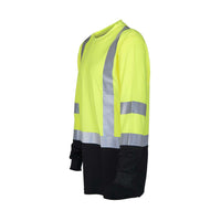 TapeTech HiVis Long-Sleeved Taped Safety Shirt with a Black Bottom