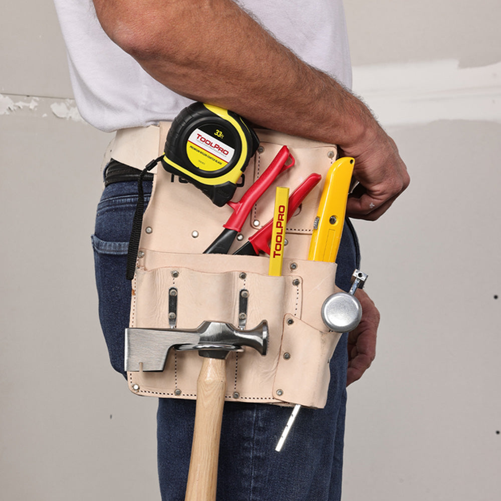ToolPro Top Grain 8-Pocket Hanging Pouch